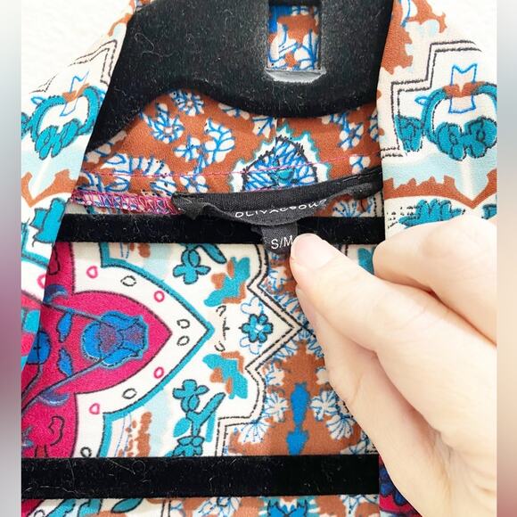 olivaceous printed patterned long open front kimono - Picture 6 of 7